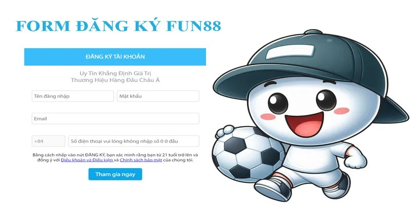 Hướng dẫn đăng ký Fun88 với từng bước chuẩn